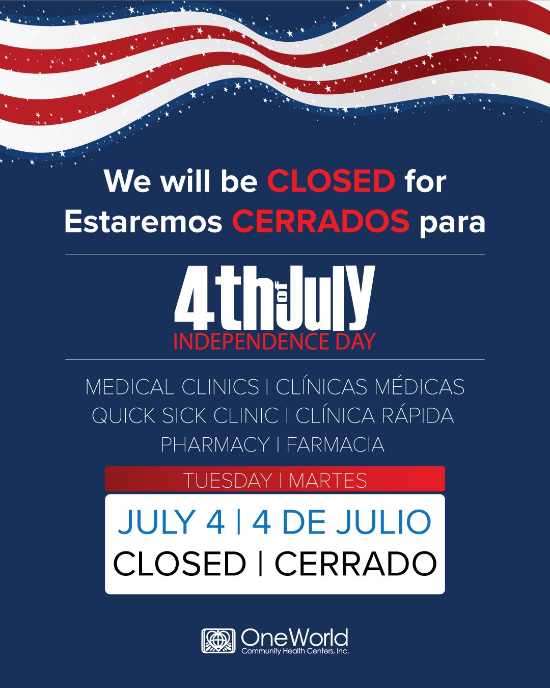 Fourth of July closing notice image