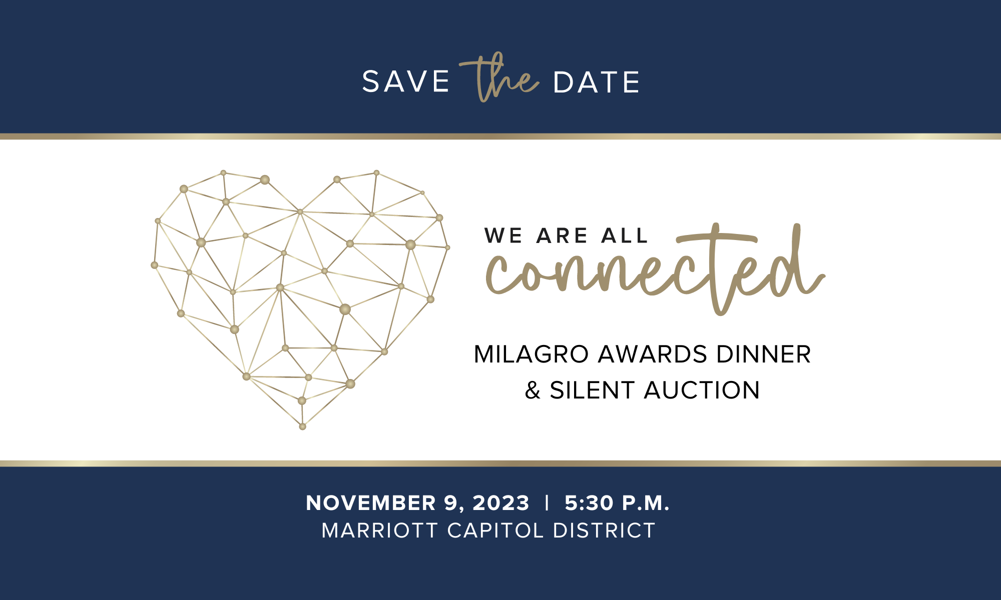 Milagro Save the Date graphic